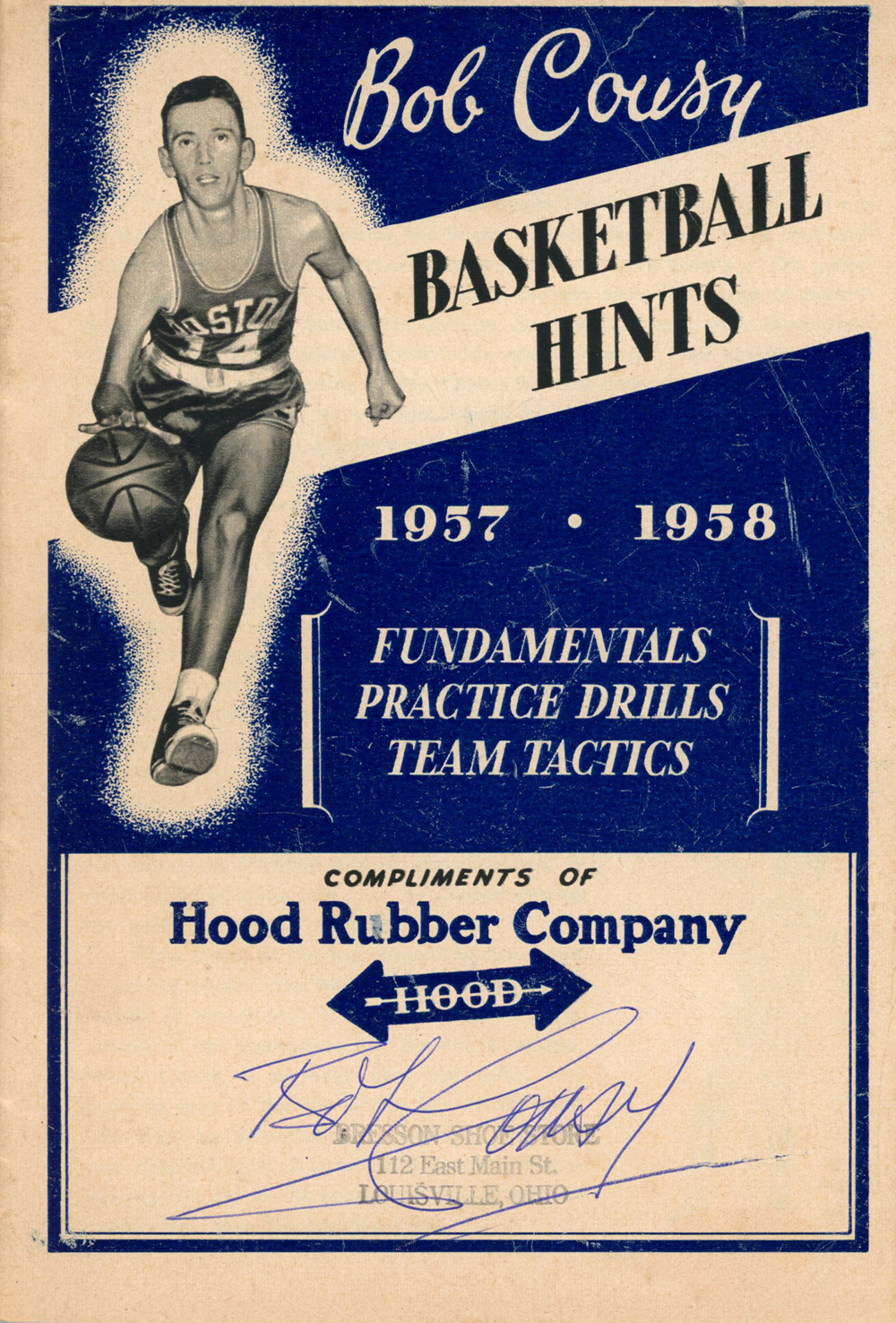 Bob Cousy Autographed Boston Celtics 1957 Basketball Hints Booklet JSA