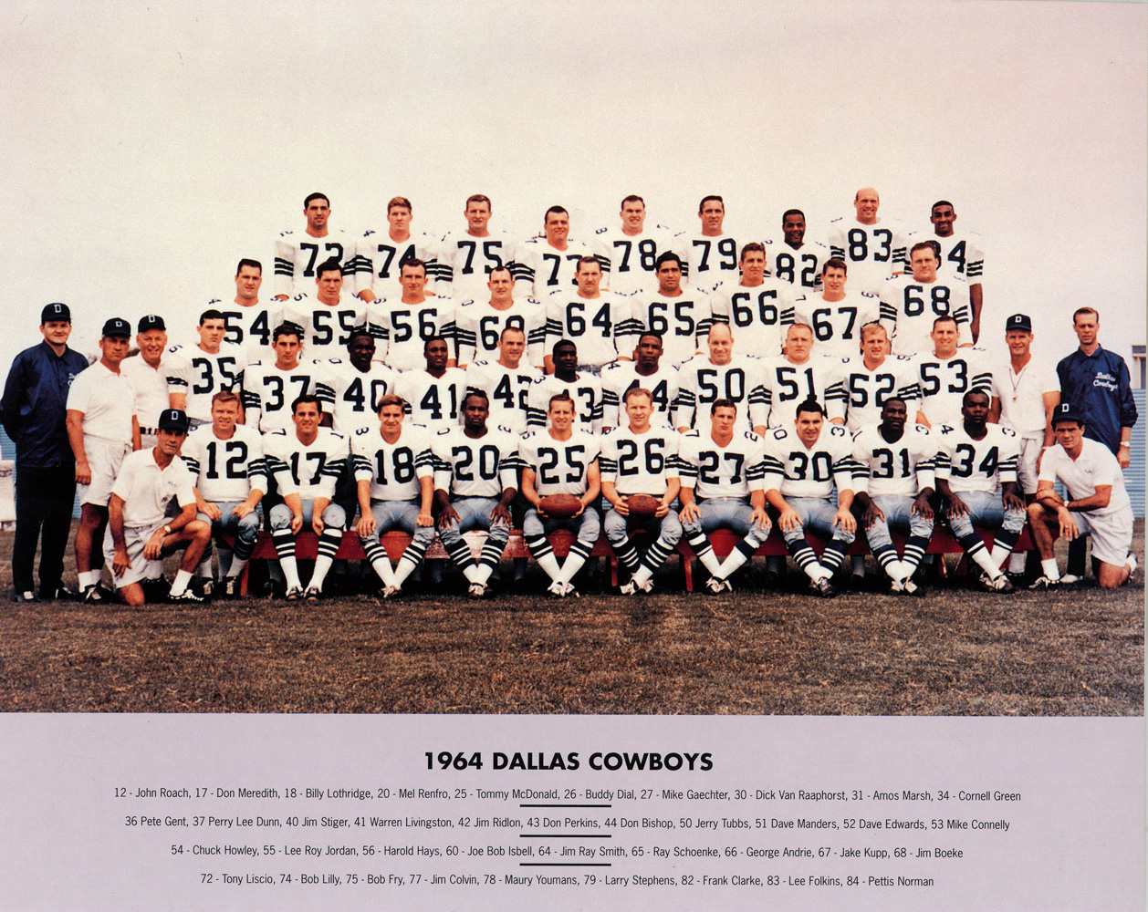 Dallas Cowboys 1964 Team Roster 8x10 Photo 48464