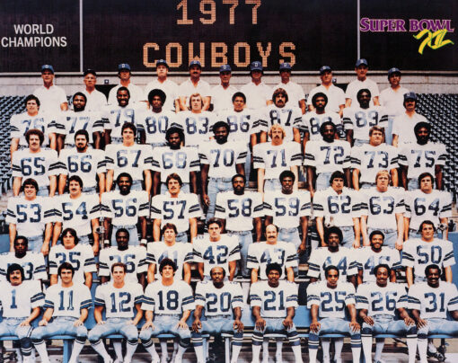 Dallas Cowboys 1977 SB XII Champions Team Roster 8x10 Photo 48458