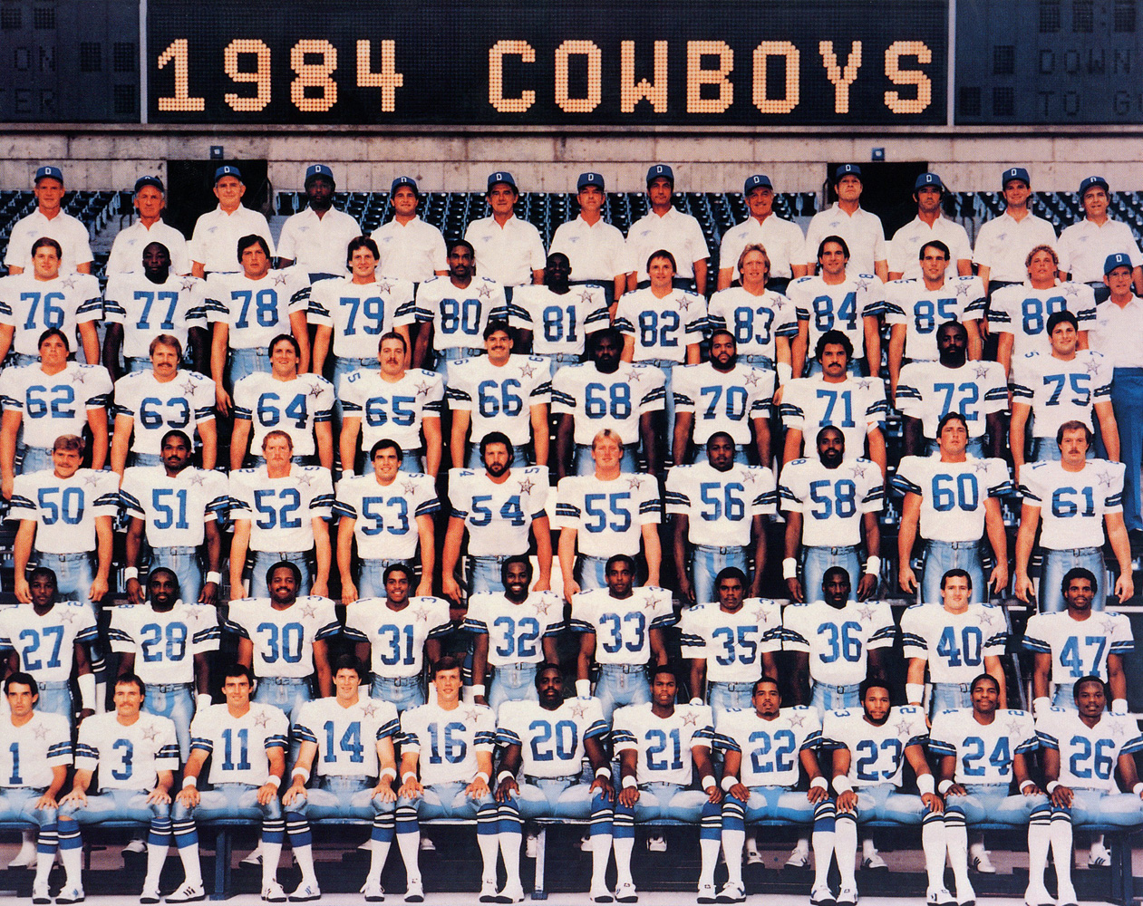 Dallas Cowboys 1984 Team Roster 8x10 Photo 48451