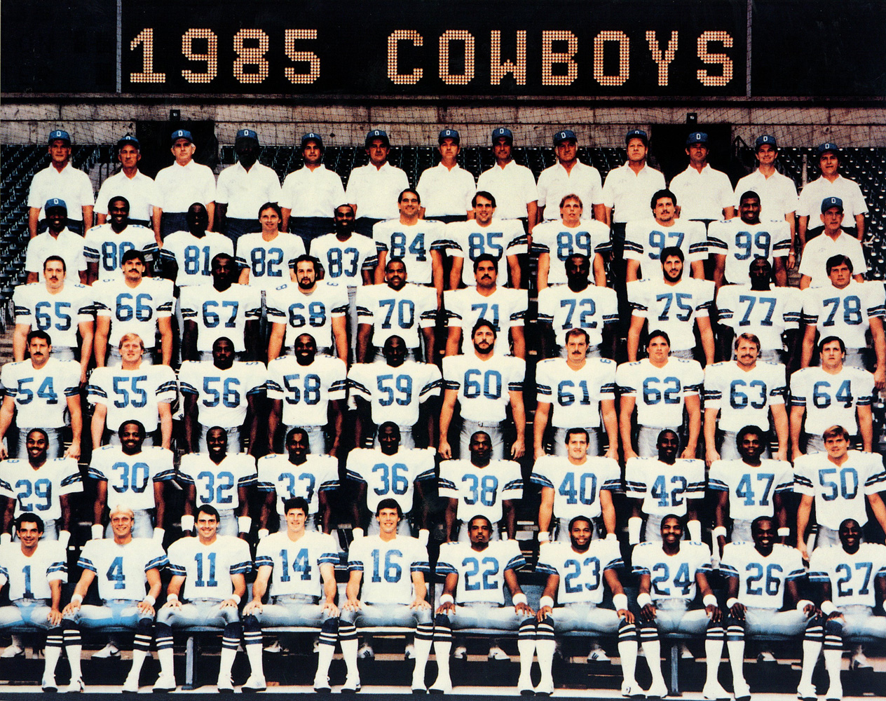 Dallas Cowboys 1985 Team Roster 8x10 Photo 48450