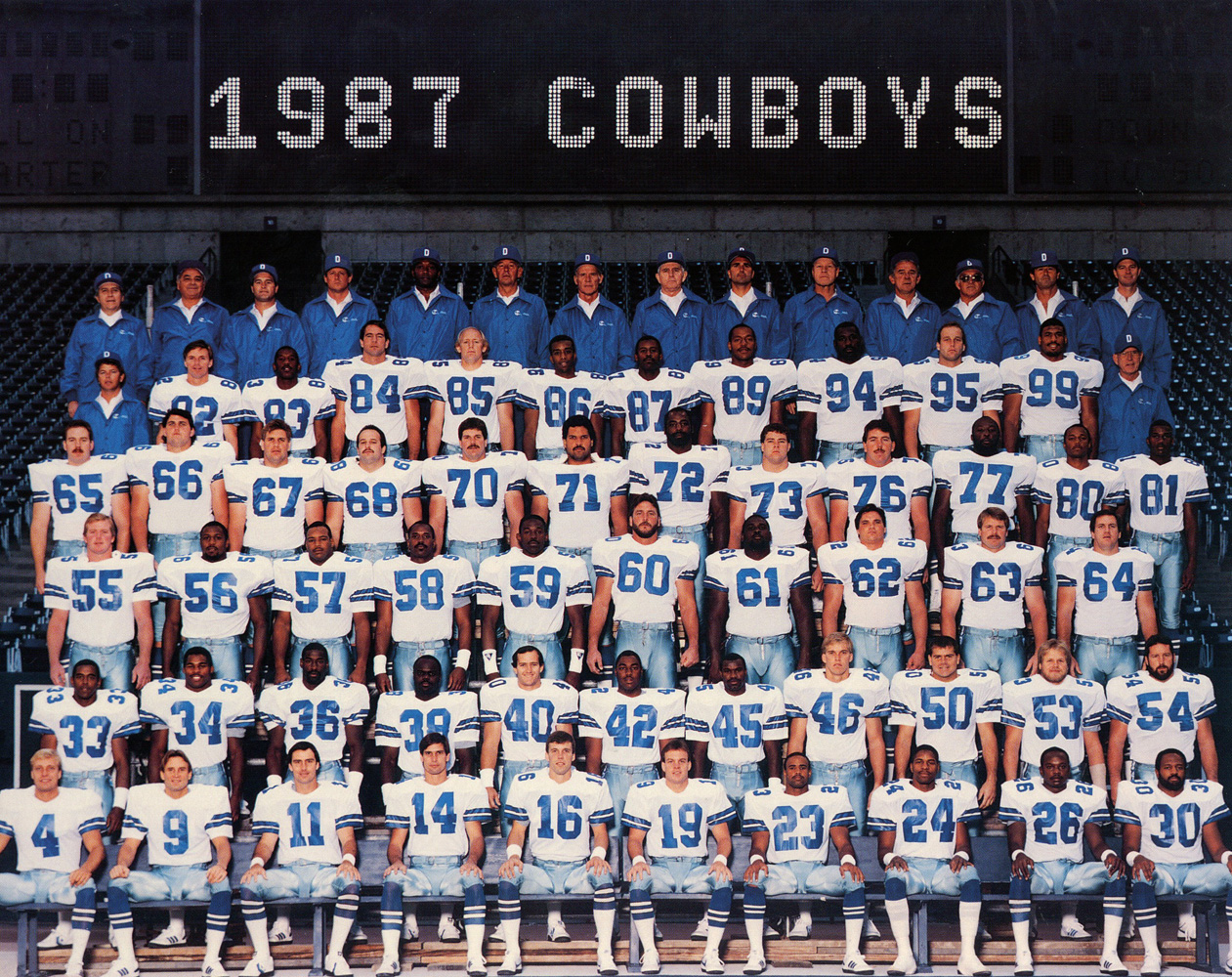 Dallas Cowboys 1987 Team Roster 8x10 Photo 48448