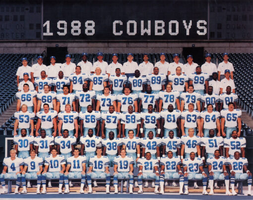 Dallas Cowboys 1988 Team Roster 8x10 Photo 48445
