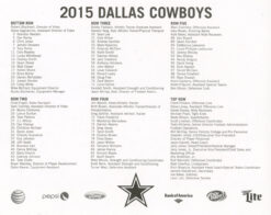 Dallas Cowboys 2015 Team Roster 8x10 Photo 48436