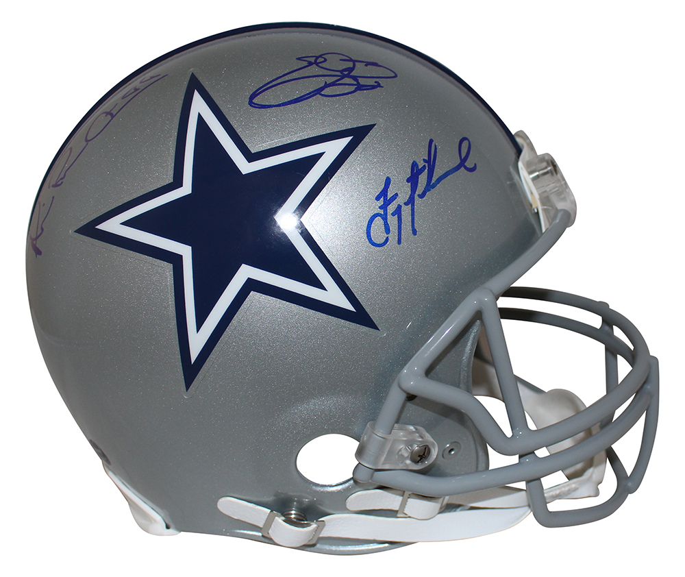 Dallas Cowboys Triplets Signed Authentic Helmet Aikman Smith Irvin BAS 28401