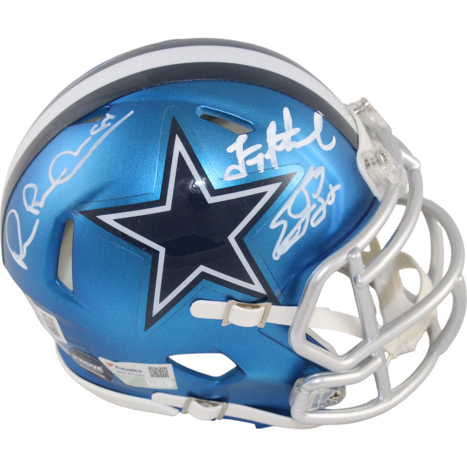 Dallas Cowboys Autographed Blaze Mini Helmet Aikman Emmitt Irvin Beckett 50317