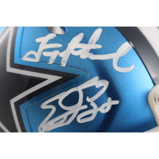 Dallas Cowboys Autographed Blaze Mini Helmet Aikman Emmitt Irvin Beckett 50317