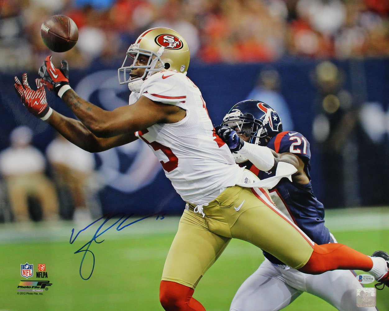 Michael Crabtree Autographed/Signed San Francisco 49ers 16x20 Photo BAS 29062