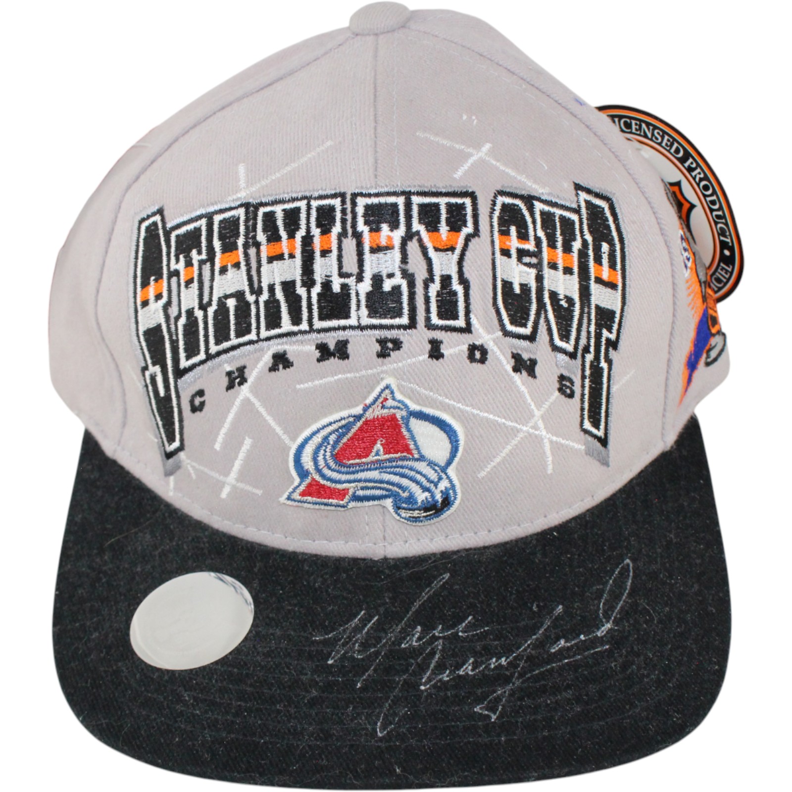Marc Crawford Signed Colorado Avalanche 96 Stanley Cup Champs Hat Beckett 52857