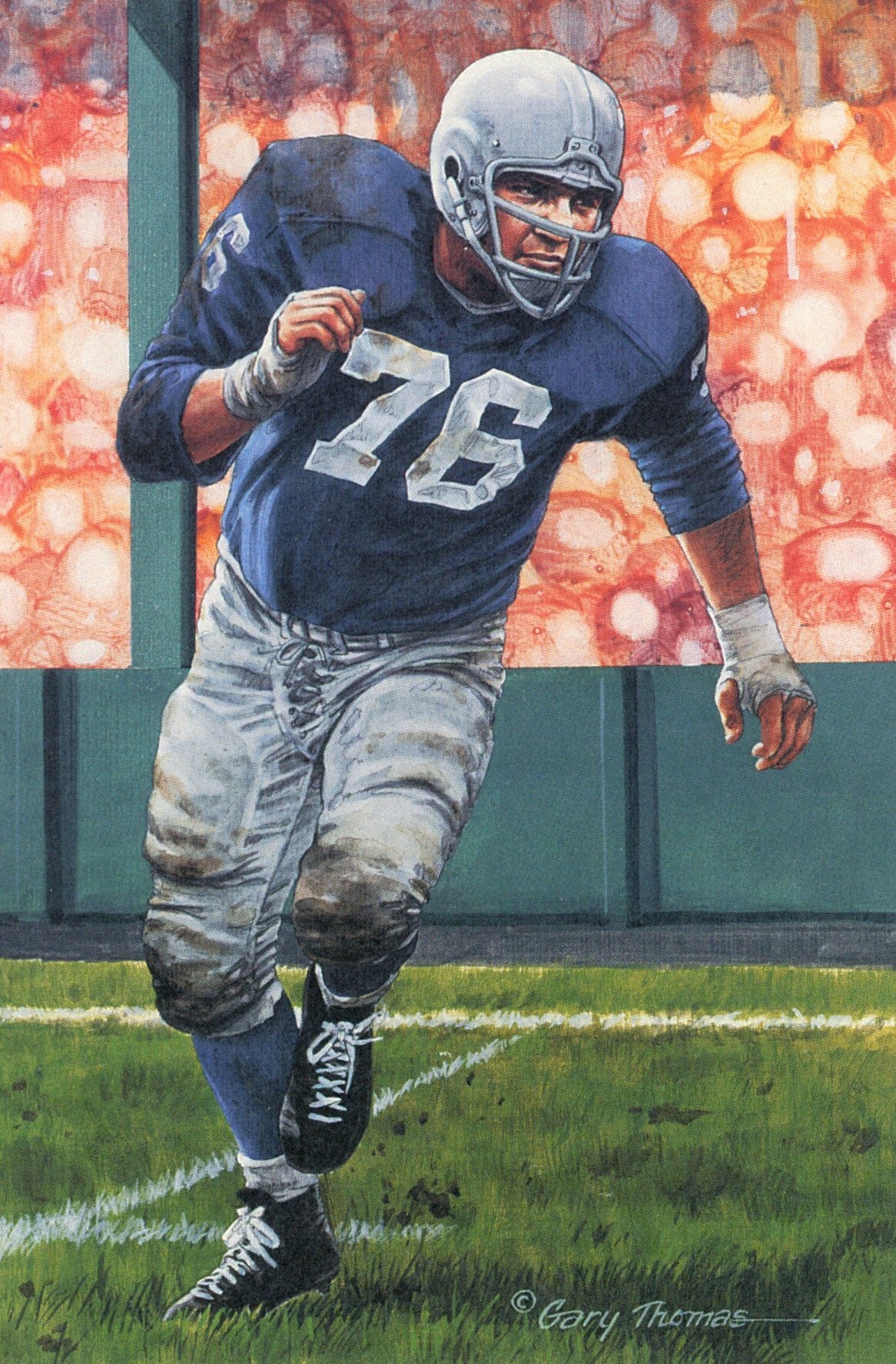 Lou Creekmur Detroit Lions Goal Line Art Card Class of 1996 58056