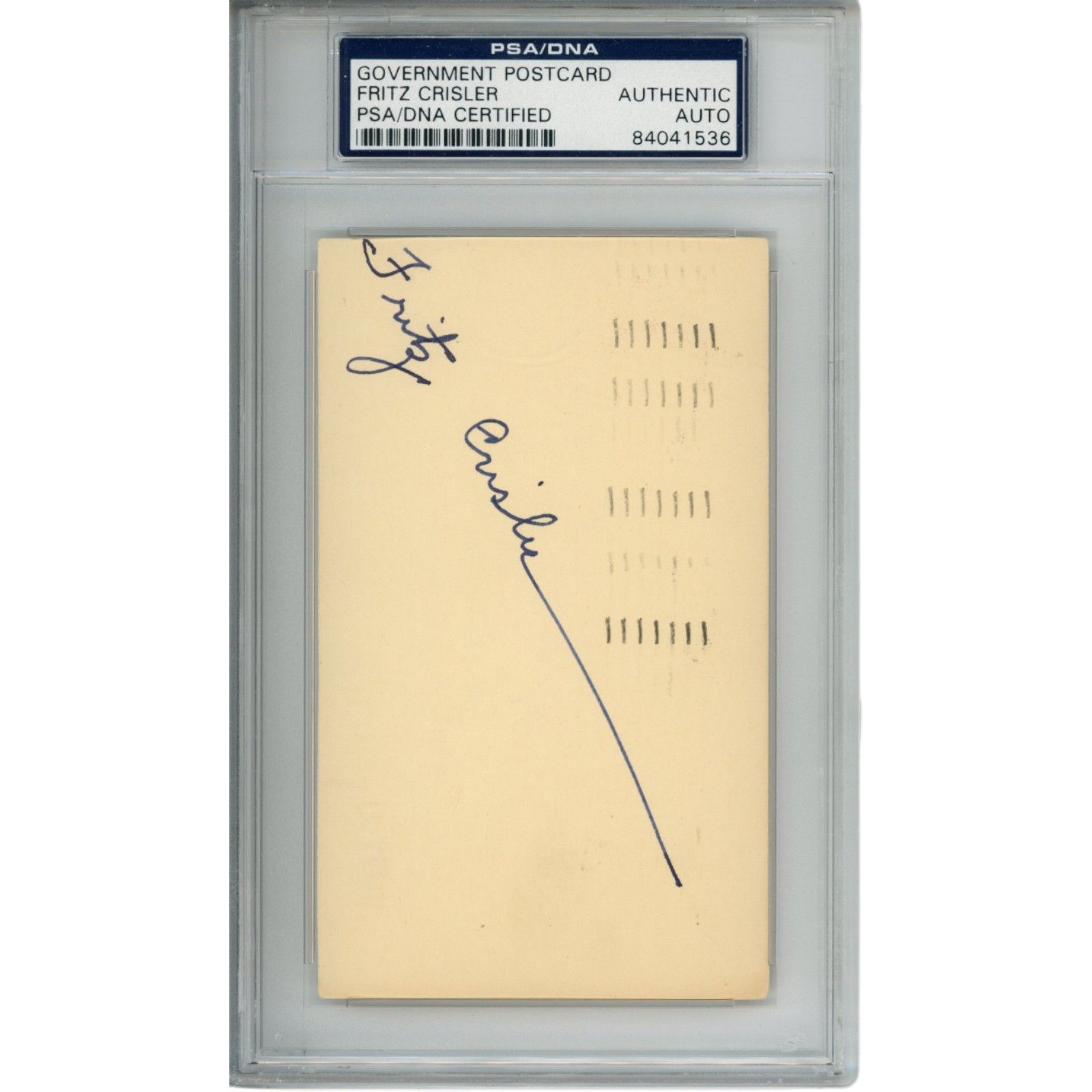 Fritz Crisler Autographed Michigan Wolverines Postcard PSA Slabbed 54797