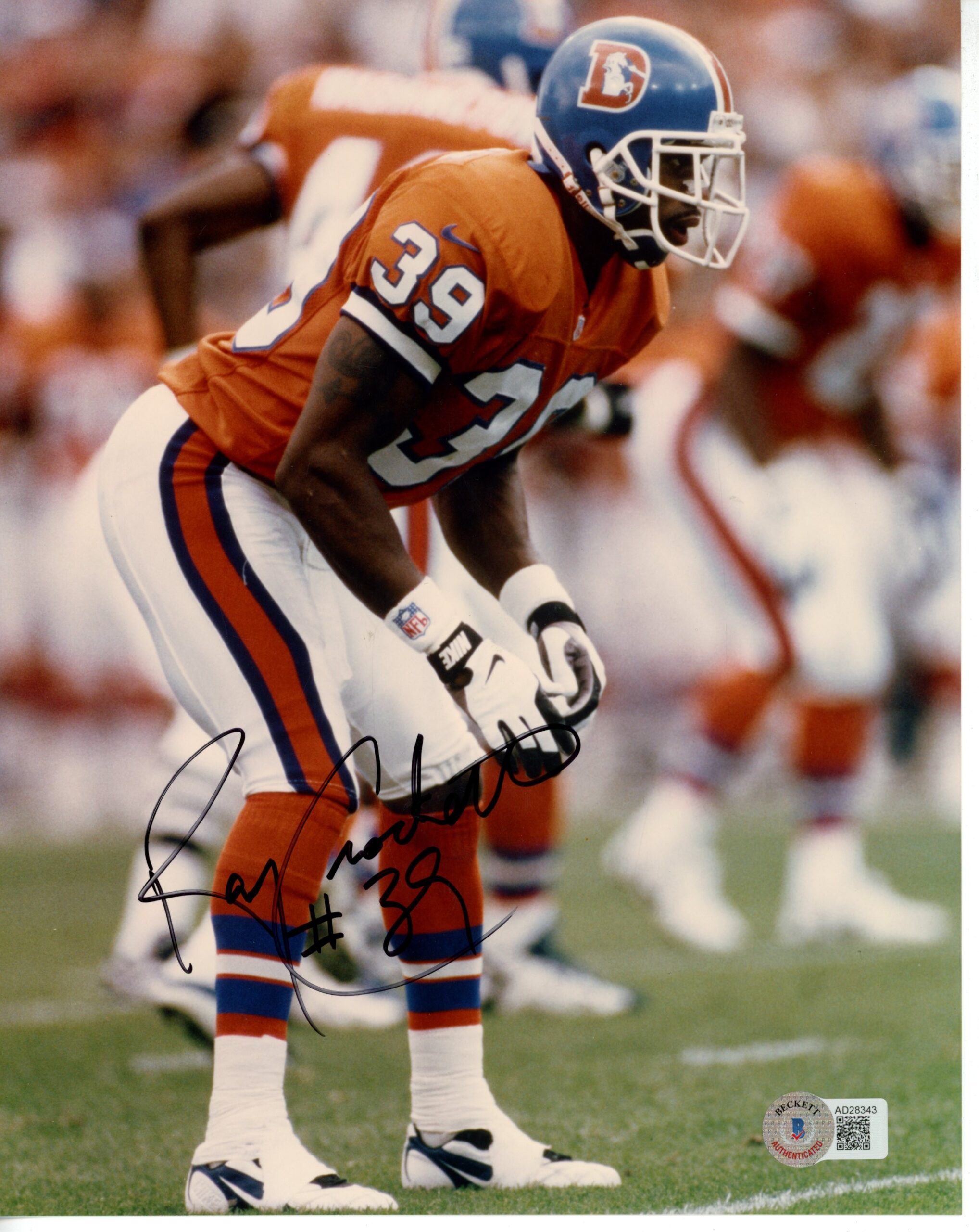 Ray Crockett Autographed/Signed Denver Broncos 8x10 Photo Beckett 55843
