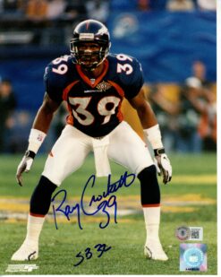 Ray Crockett Autographed/Signed Denver Broncos 8x10 Photo SB 32 Beckett 55845