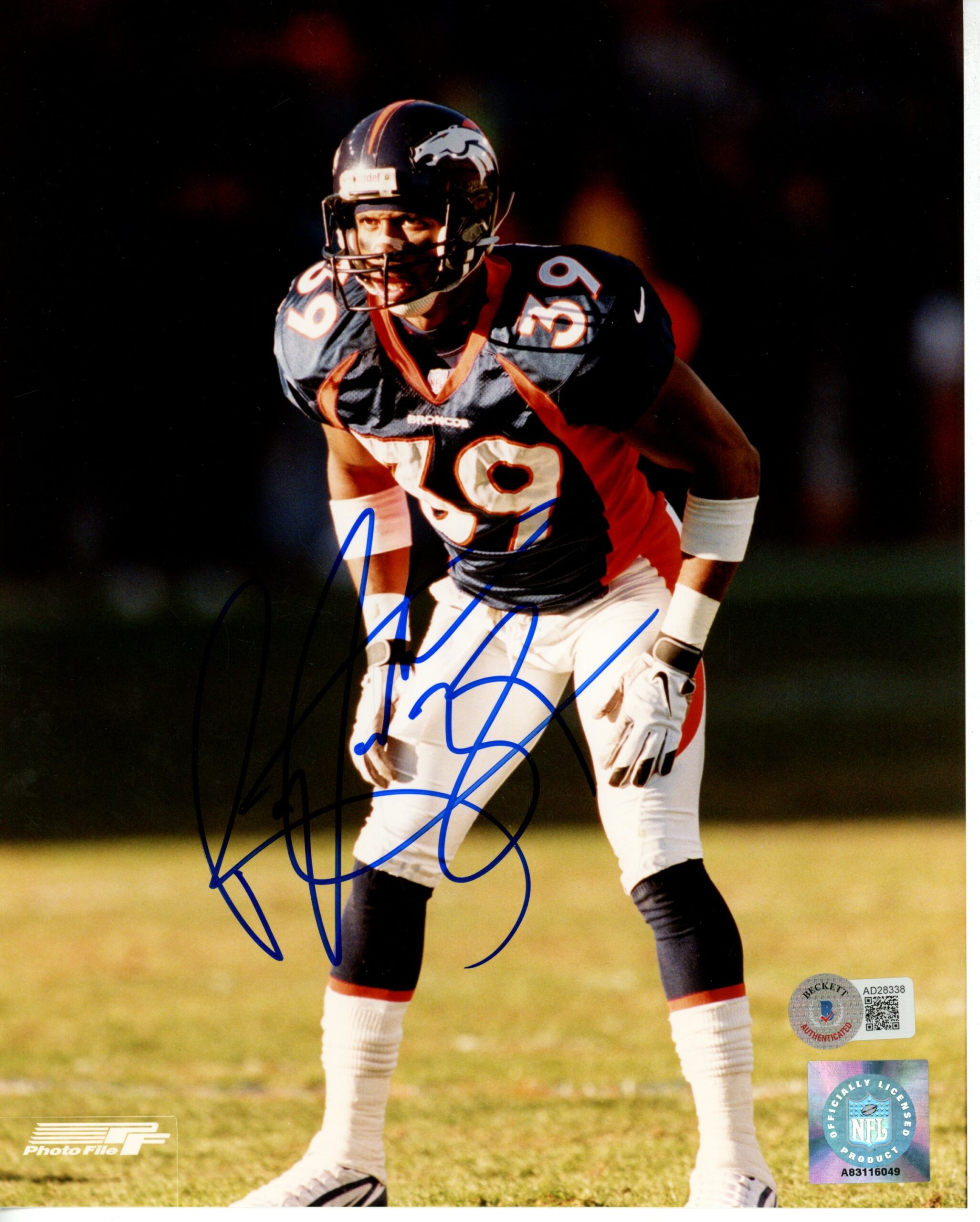 Ray Crockett Autographed/Signed Denver Broncos 8x10 Photo Beckett 55848