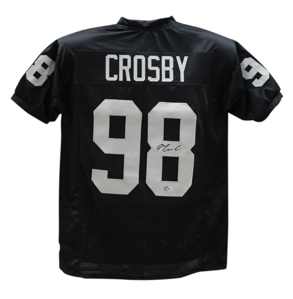 Maxx Crosby Autographed/Signed Pro Style Black XL Jersey Beckett