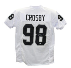Maxx Crosby Autographed/Signed Pro Style White XL Jersey Beckett