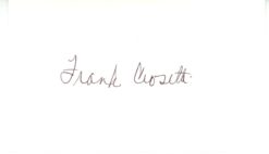 Frank Crosetti Autographed/Signed New York Yankees Index Card Beckett 56542