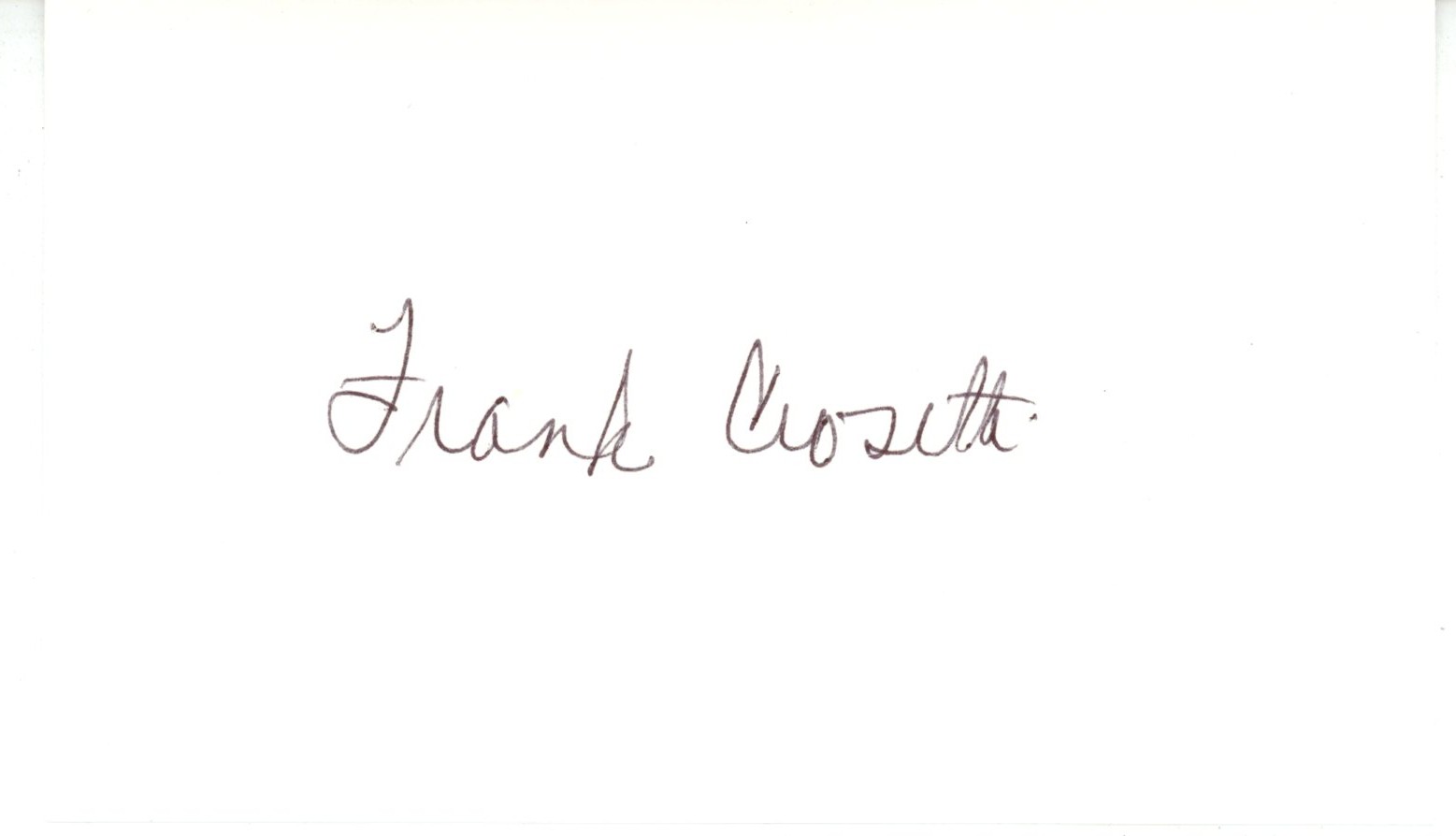 Frank Crosetti Autographed/Signed New York Yankees Index Card Beckett 56542