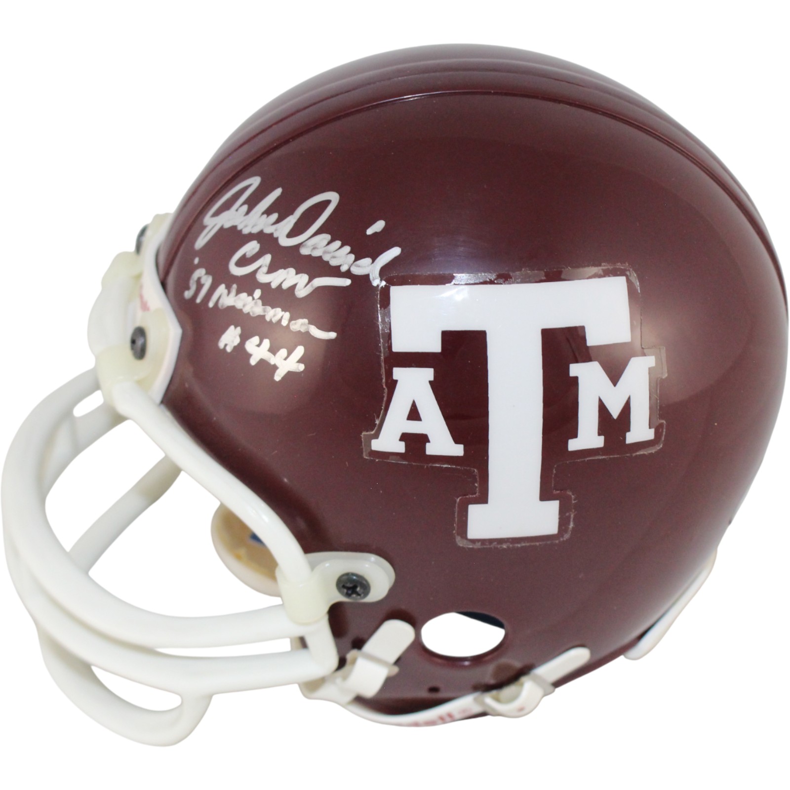 John David Crow Autographed Texas A&M Aggies Mini Helmet Heisman Beckett 52741 1 John David Crow Autographed Texas A&M Aggies Mini Helmet Heisman Beckett 52741