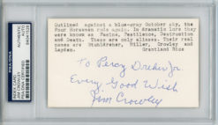 Jim Crowley Autographed/Signed Personalized Index Card PSA Slab 32635