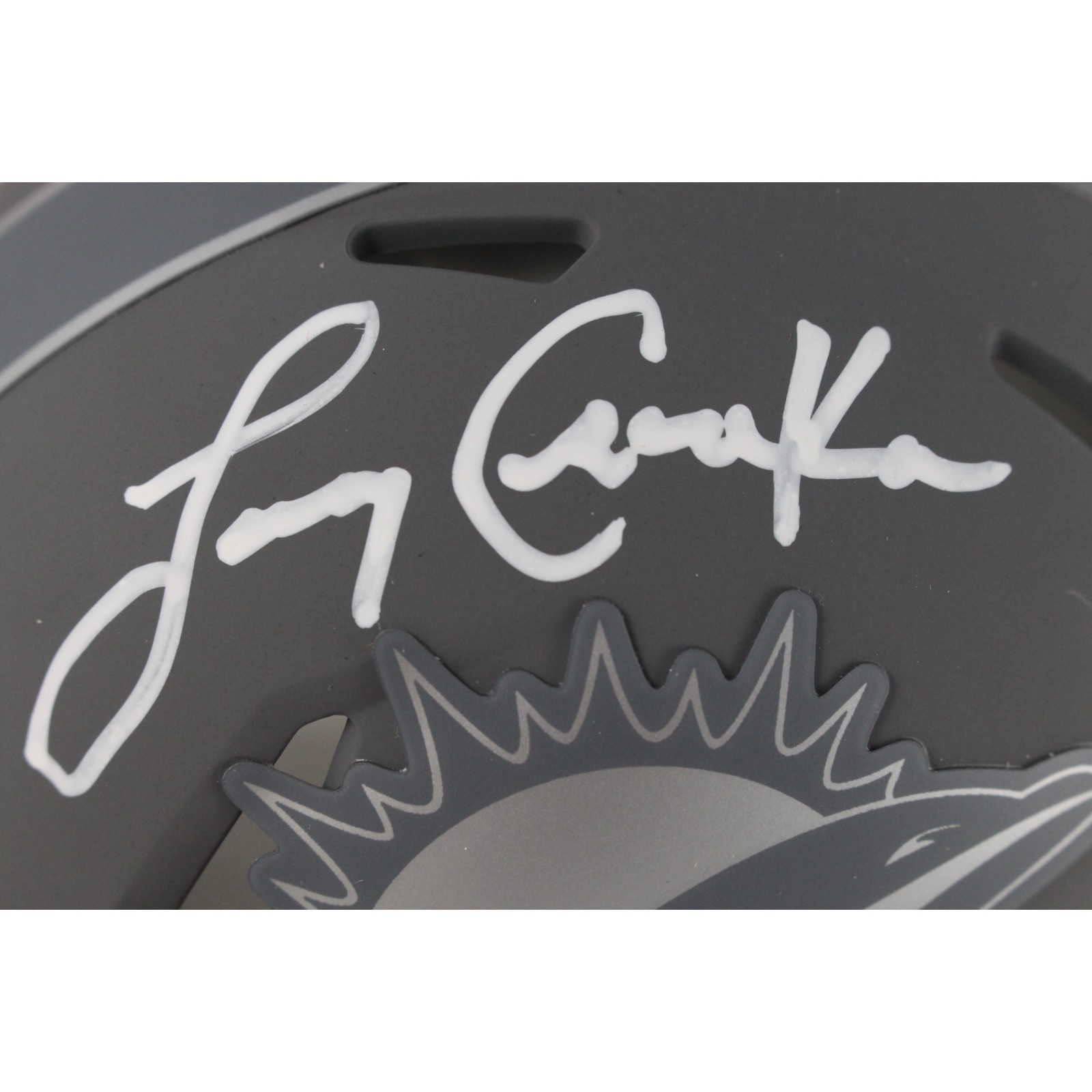 Larry Csonka Autographed Miami Dolphins Slate Mini Helmet Beckett Witness 49221