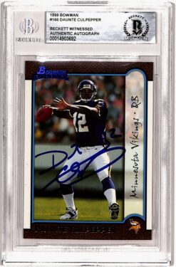 Daunte Culpepper Signed 1999 Bowman #166 Rookie Card Beckett Slab