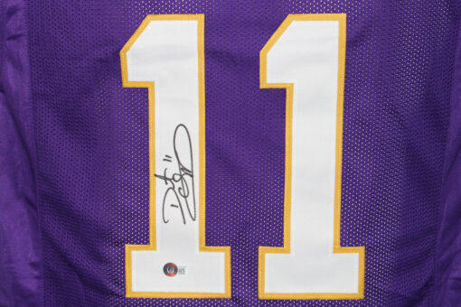 Daunte Culpepper Autographed/Signed Pro Style Purple XL Jersey Beckett