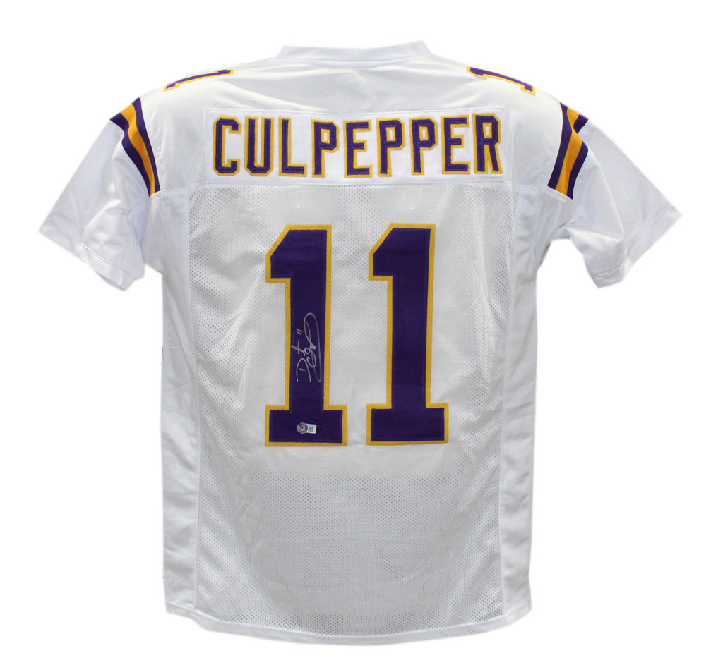 Daunte Culpepper Autographed/Signed Pro Style White XL Jersey Beckett