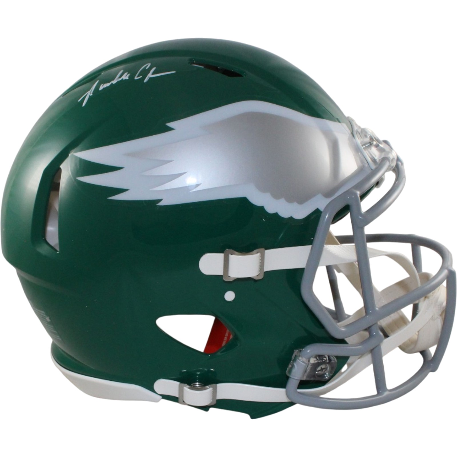 Randall Cunningham Autographed Philadelphia Eagles Pro TB Helmet Beckett Witness 55640