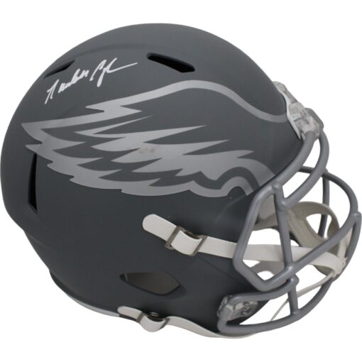 Randall Cunningham Signed Philadelphia Eagles Slate F/S Helmet BAS 45885