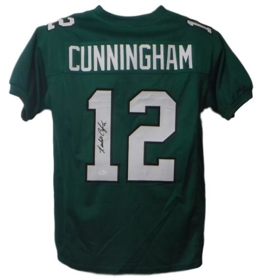 Randall Cunningham Autographed/Signed Pro Style Green XL Jersey JSA 19004