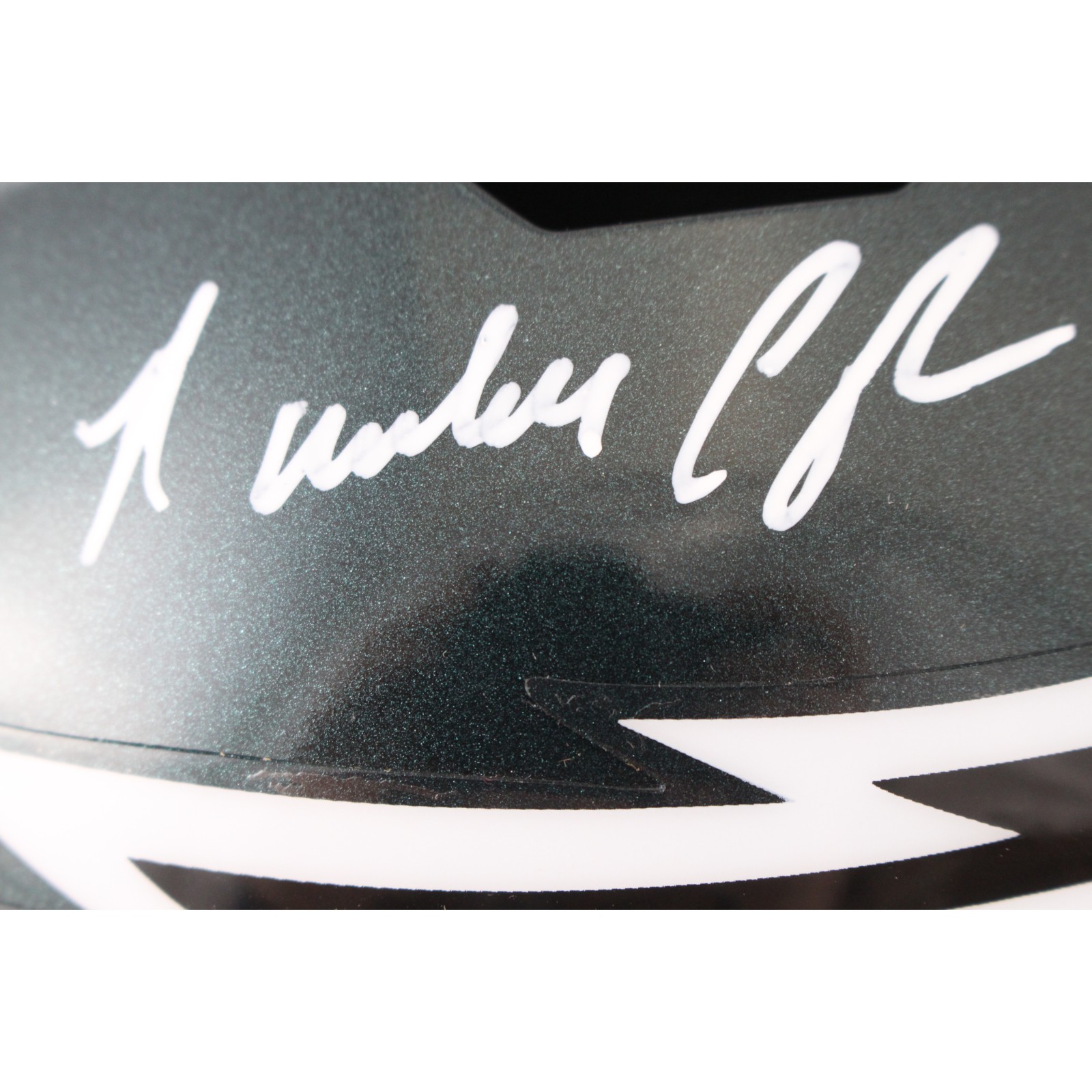Randall Cunningham Autographed Philadelphia Eagles Midi Helmet Beckett W 53198 2 Randall Cunningham Autographed Philadelphia Eagles Midi Helmet Beckett W 53198