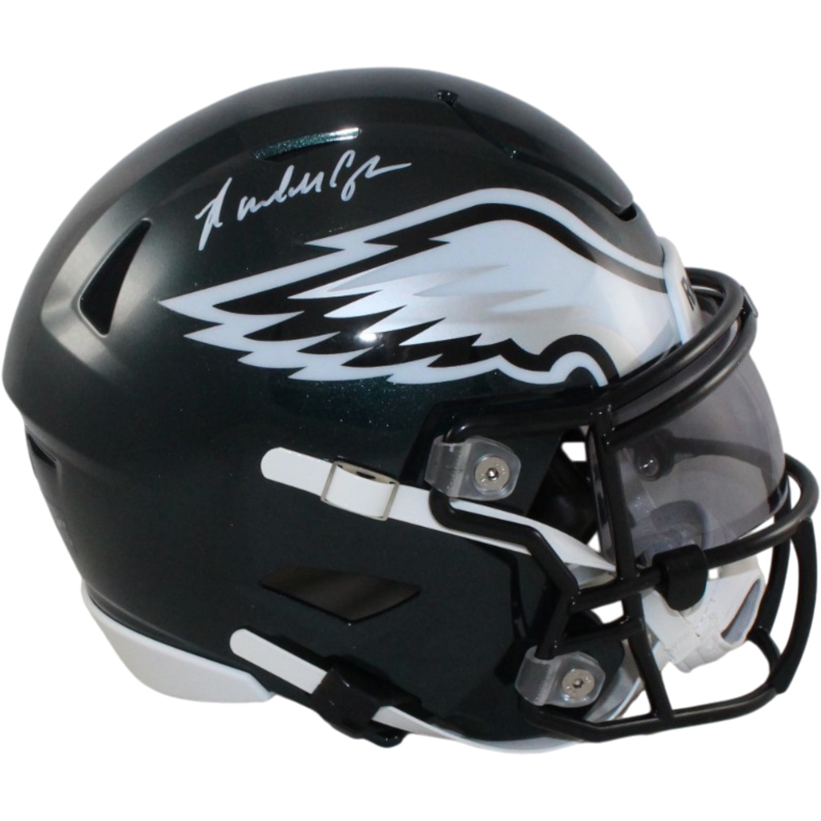 Randall Cunningham Signed Philadelphia Eagles Mid-Size Midi Helmet Beckett Witness 55630