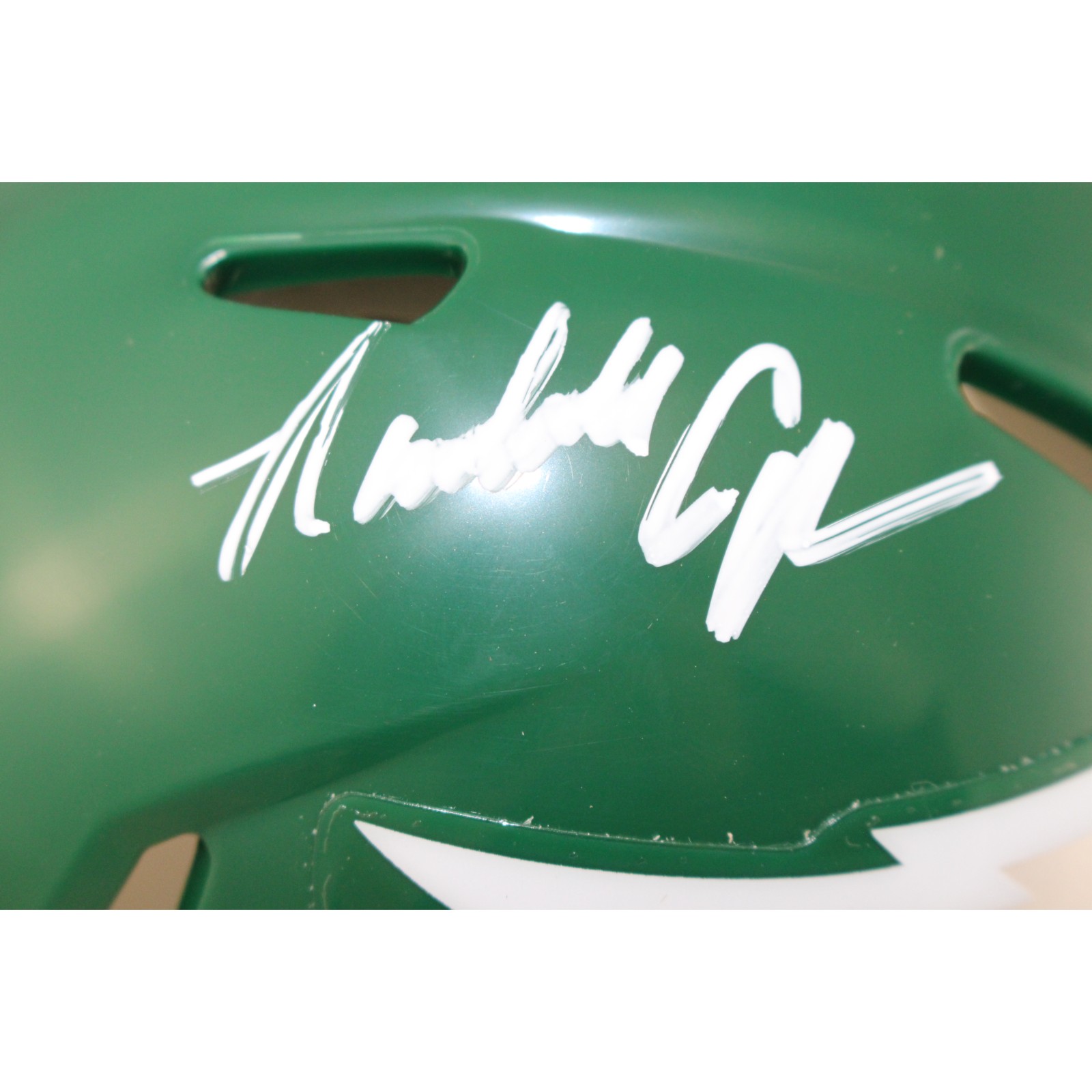Randall Cunningham Autographed Philadelphia Eagles Mini Helmet TB Beckett 53205