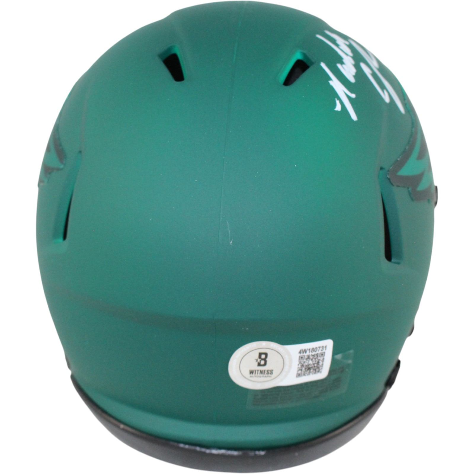 Randall Cunningham Autographed Philadelphia Eagles Mini Helmet Rave BAS W 53201 3 Randall Cunningham Autographed Philadelphia Eagles Mini Helmet Rave BAS W 53201