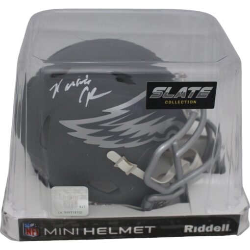 Randall Cunningham Signed Philadelphia Eagles Slate Mini Helmet BAS 45884