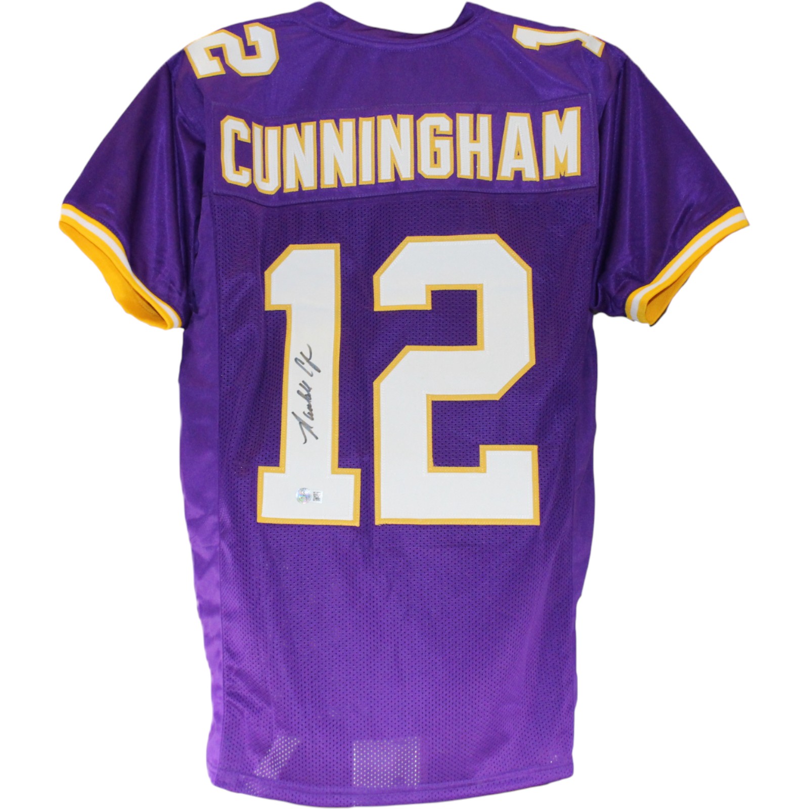 Randall Cunningham Autographed/Signed Pro Style XL Purple Jersey Beckett W 53210 1 Randall Cunningham Autographed/Signed Pro Style XL Purple Jersey Beckett W 53210
