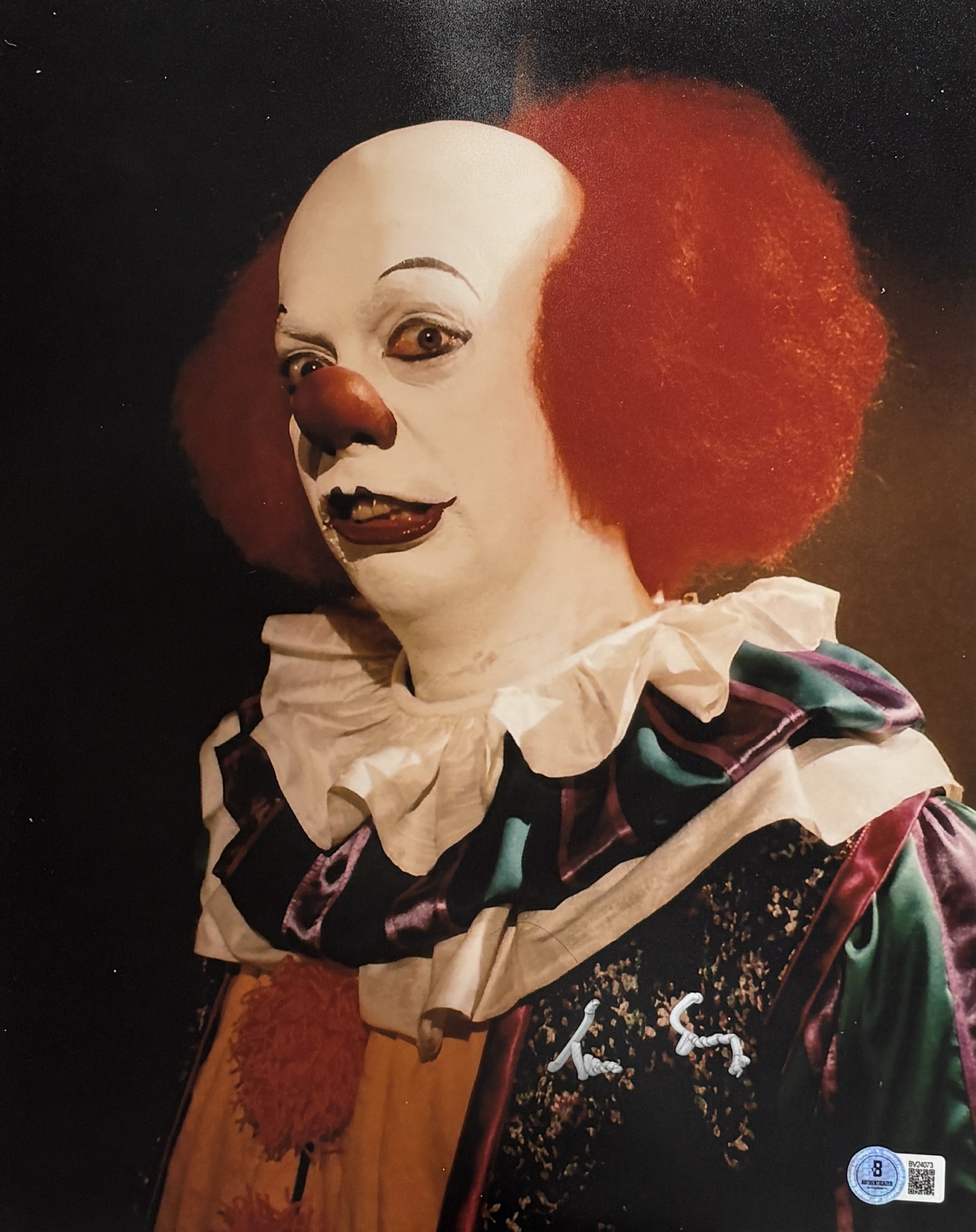 Tim Curry Autographed/Signed IT The Movie 11x14 Photo Beckett 54831