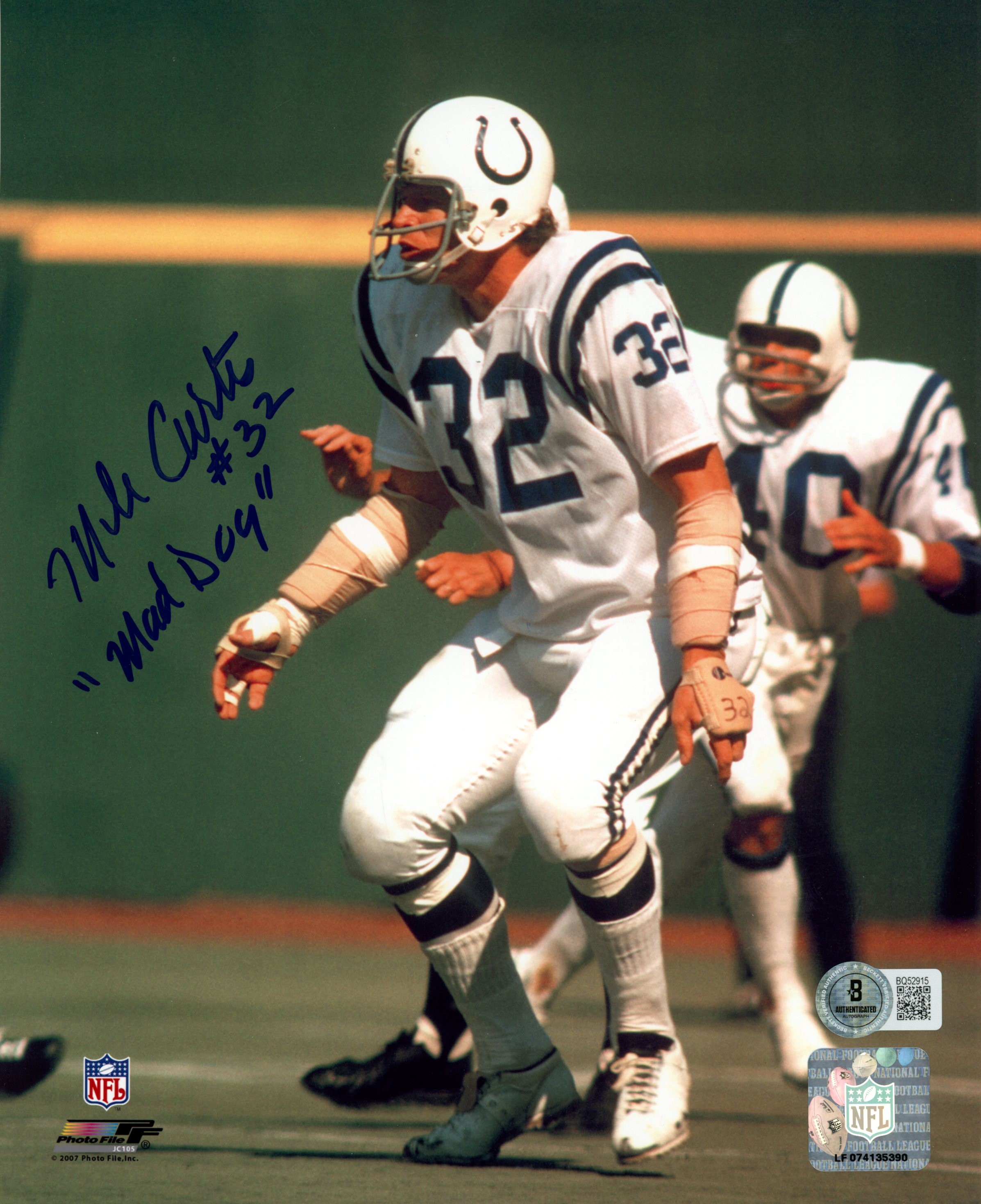 Mike Curtis Autographed/Signed Baltimore Colts 8x10 Photo Mad Dog Beckett 57342