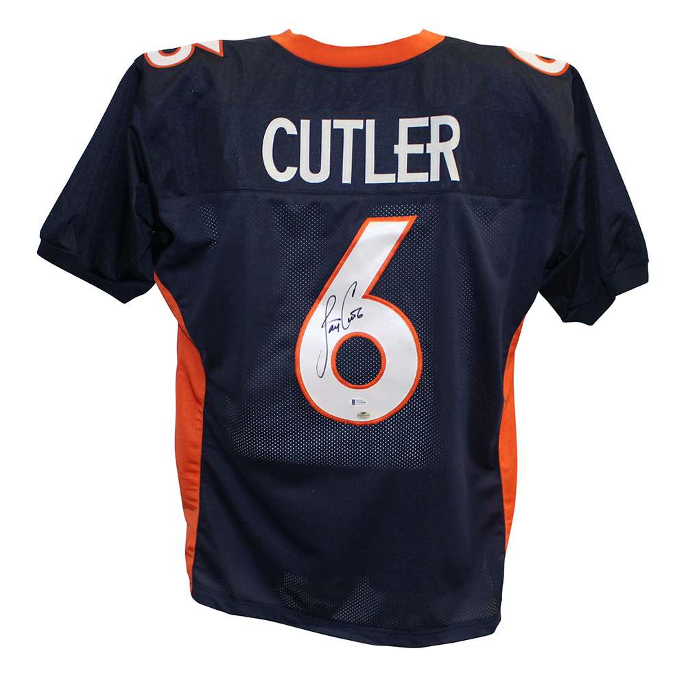 Jay Cutler Autographed/Signed Pro Style Blue XL Jersey BAS 26952