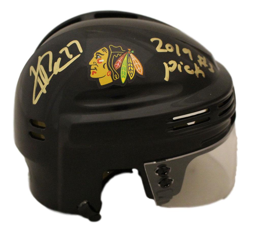 Kirby Dach Autographed Chicago Blackhawks Mini Helmet 2019 3rd Pick FAN 27292