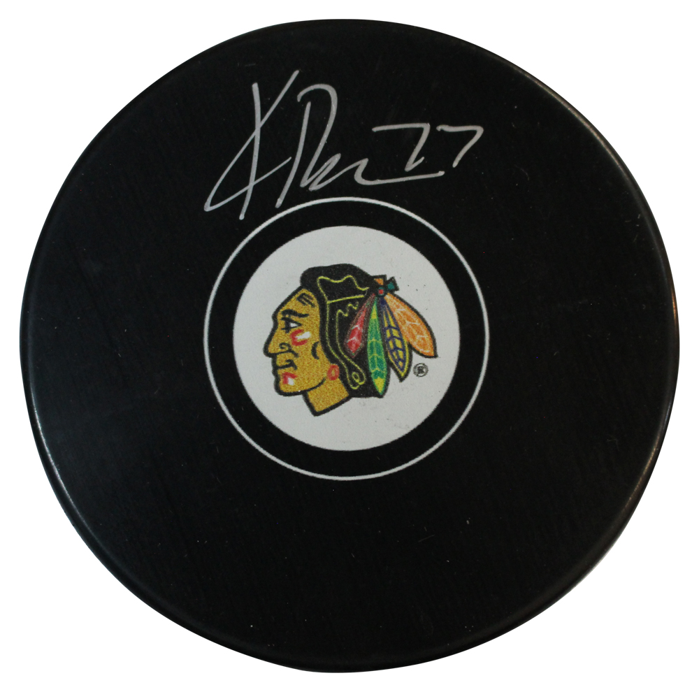 Kirby Dach Autographed/Signed Chicago Blackhawks Puck Fanatics