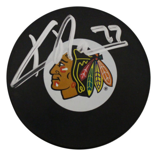 Kirby Dach Autographed/Signed Chicago Blackhawks Logo Hockey Puck FAN 27222