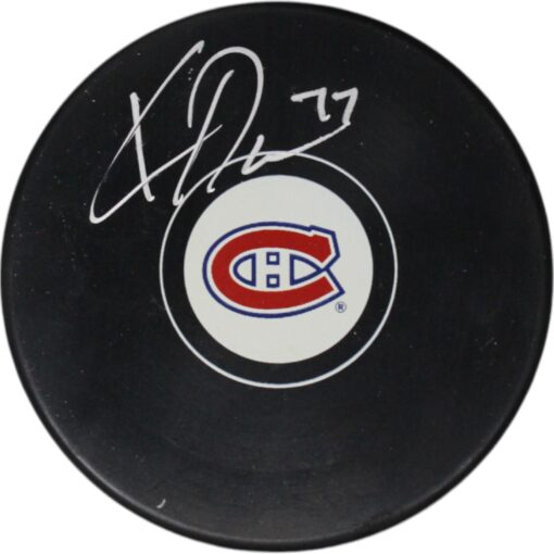 Kirby Dach Autographed/Signed Montreal Canadiens Hockey Puck FAN 46843