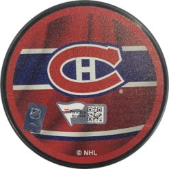 Kirby Dach Autographed/Signed Montreal Canadiens Hockey Puck FAN 46845