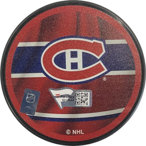 Kirby Dach Autographed/Signed Montreal Canadiens Hockey Puck FAN 46845