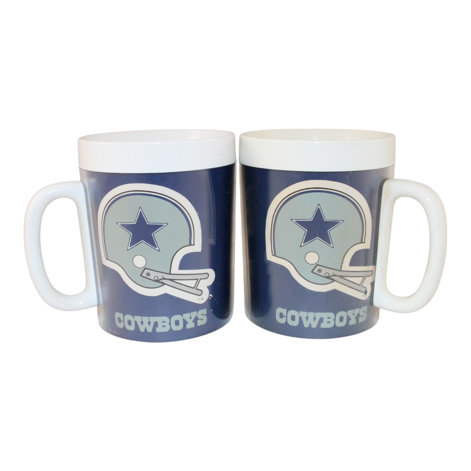 Dallas Cowboys Vintage NLF Thermo-Serv Coffee Mug Set of 2 As Is 51173