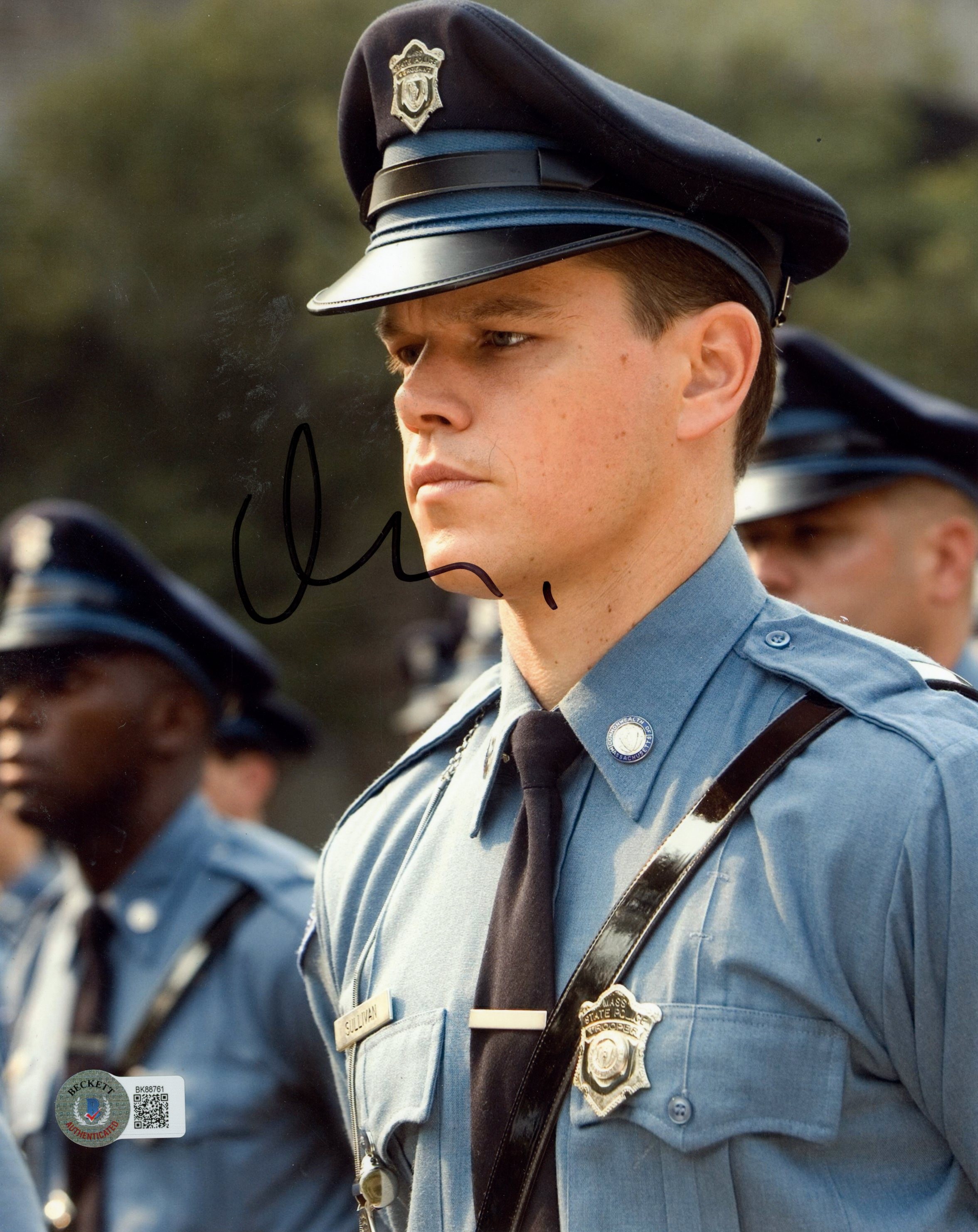Matt Damon Autographed/Signed The Departed 8x10 Photo Beckett 55652