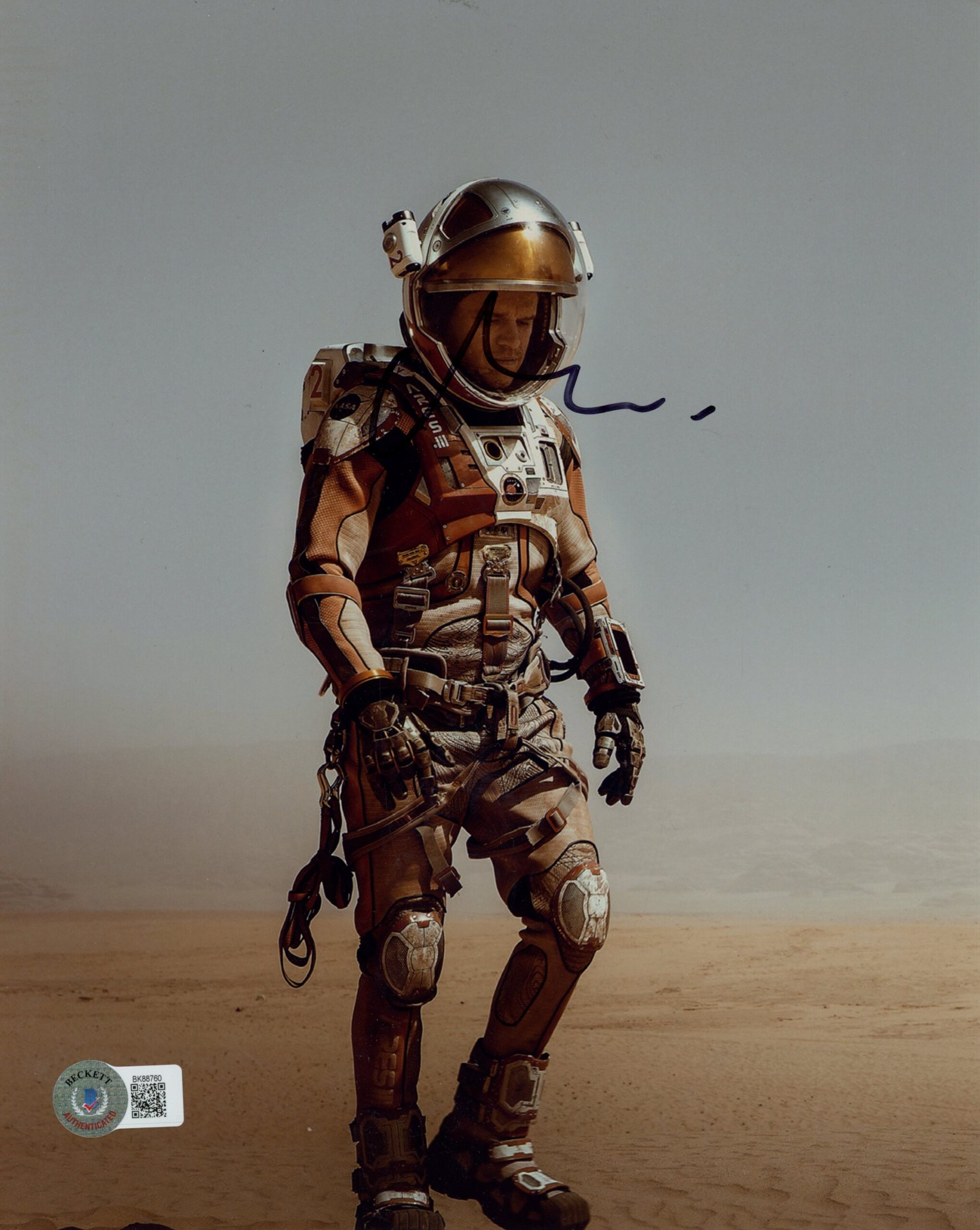 Matt Damon Autographed/Signed The Martian 8x10 Photo Beckett 55653