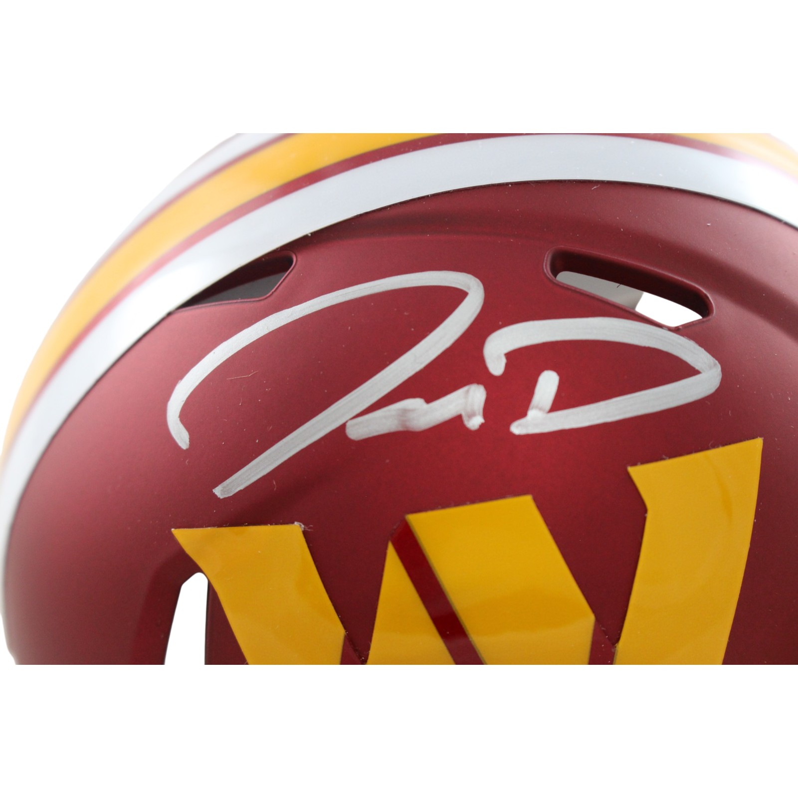 Jayden Daniels Autographed Washington Commanders ALT Mini Helmet Beckett 57967 2 Jayden Daniels Autographed Washington Commanders ALT Mini Helmet Beckett 57967